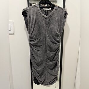 Gray Ruched Sleeveless Dress